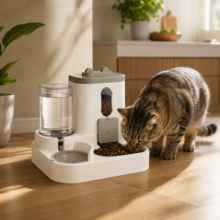 FeedFlow 2-in-1 Auto Food & Water Feeder