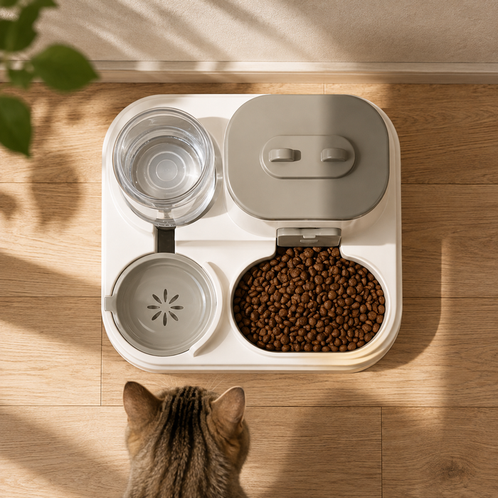 FeedFlow 2-in-1 Auto Food & Water Feeder