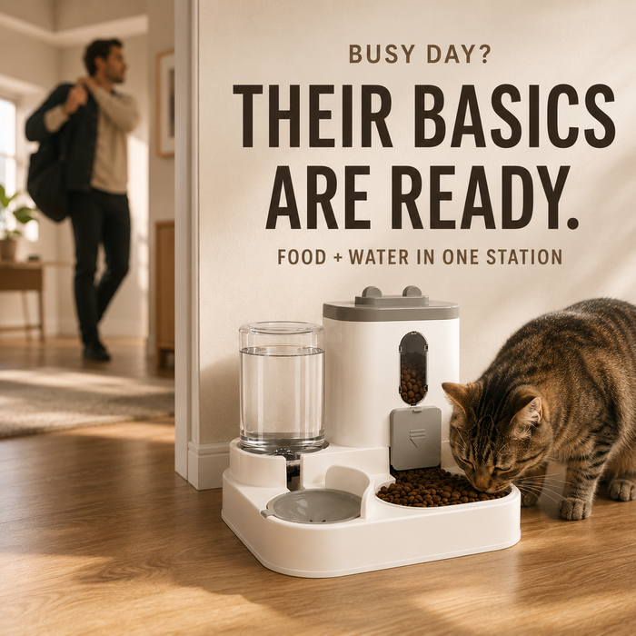 FeedFlow 2-in-1 Auto Food & Water Feeder