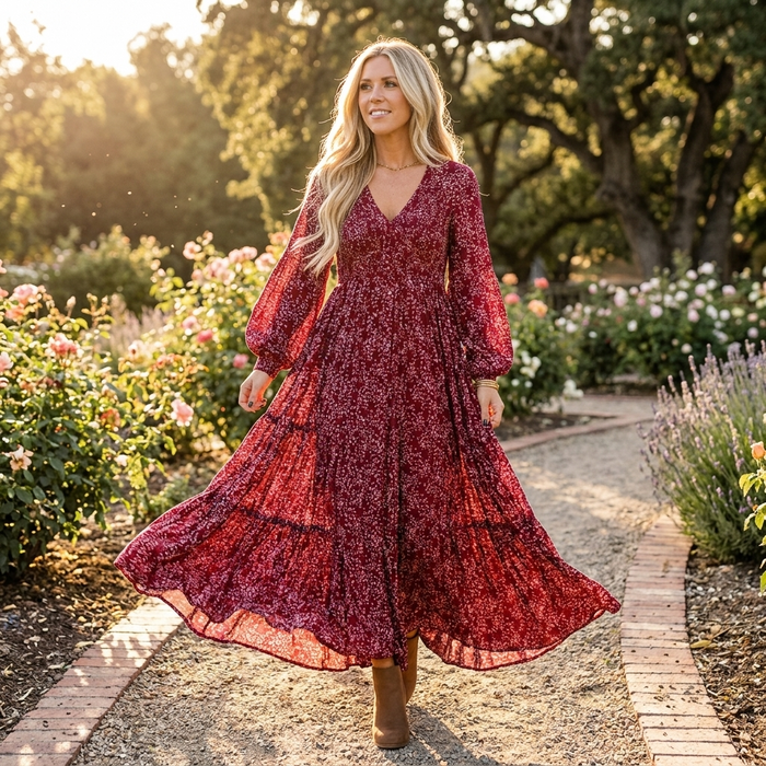 Floressa – Smocked Waist Floral Maxi Dress