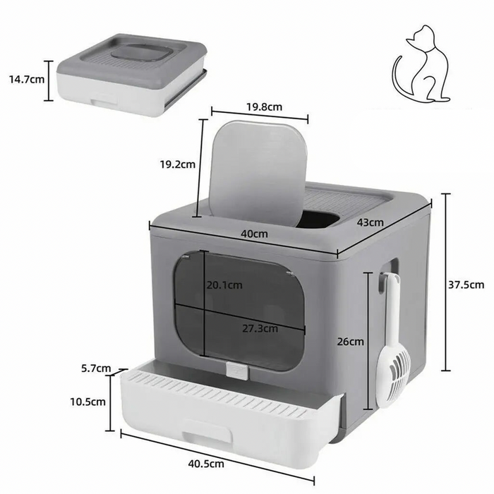 Foldable Enclosed Litter Box