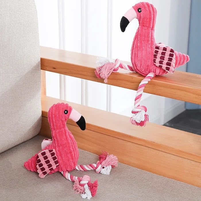 FuzzPals Animal Squeaky Plush Dog Toy
