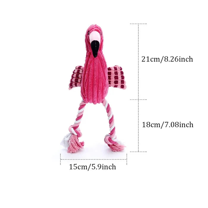 FuzzPals Animal Squeaky Plush Dog Toy