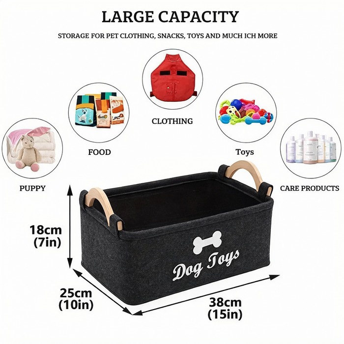 FuzzyTidy Felt Toy & Pet Storage Box