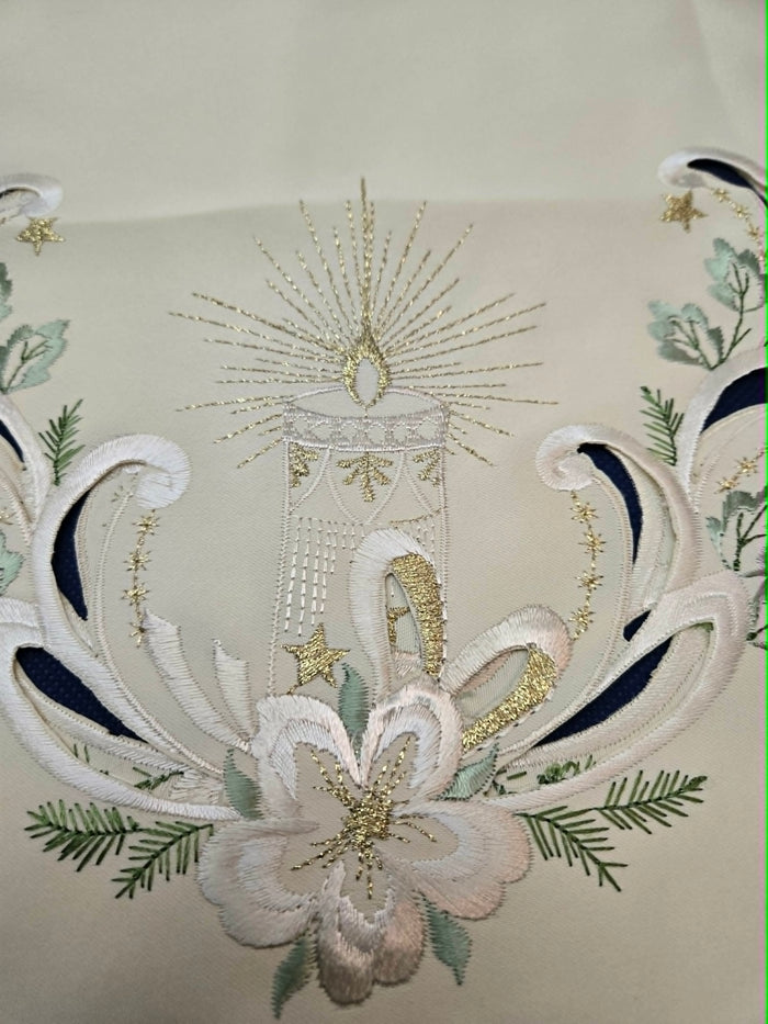 German Runner 16 by 36 Inches White Candle