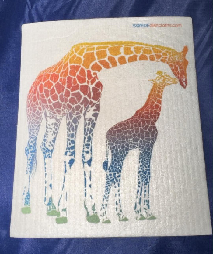 Giraffe Mom & Baby Swedish Towel