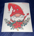Gnome with Poinsettia Swedish Towel
