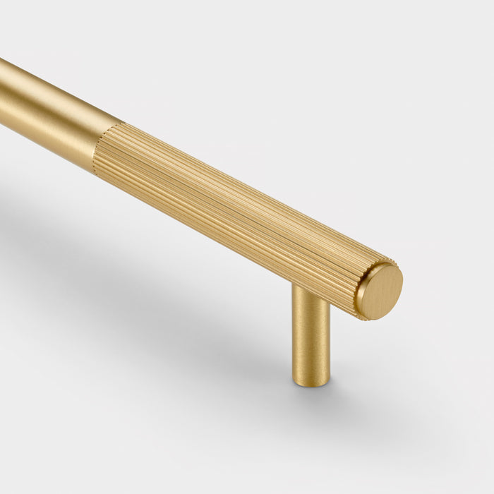 Gold Brass Linear Cabinet Handle with Tip in Gold