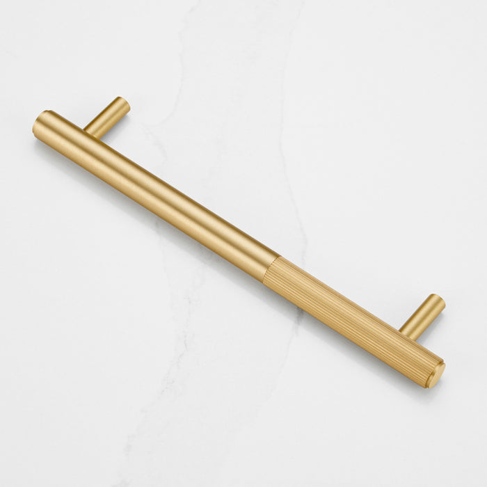Gold Brass Linear Cabinet Handle with Tip in Gold – product view 2