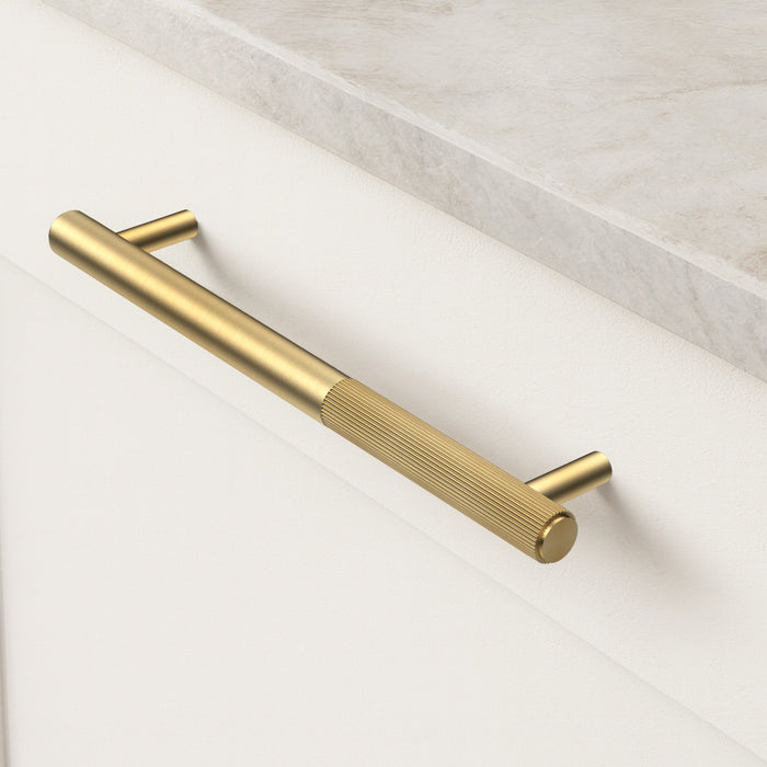 Gold Brass Linear Cabinet Handle with Tip in Gold – product view 4