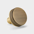 Gold Brass Linear Door Knobs with Tip In Antique