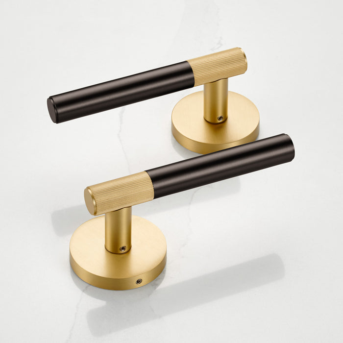Gold Linear Lever Handle with Tip in Bronze