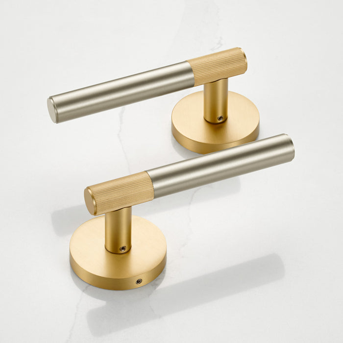 Gold Linear Lever Handle with Tip in Silver