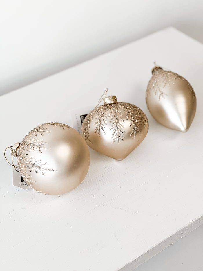 Gold Winter Glass Ornament