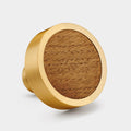 Gold & Wood Round Door Knobs in Oak