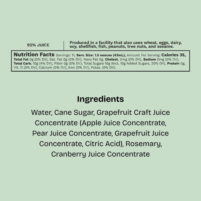 Grapefruit & Rosemary- Cocktail Mixer, 16 fl oz