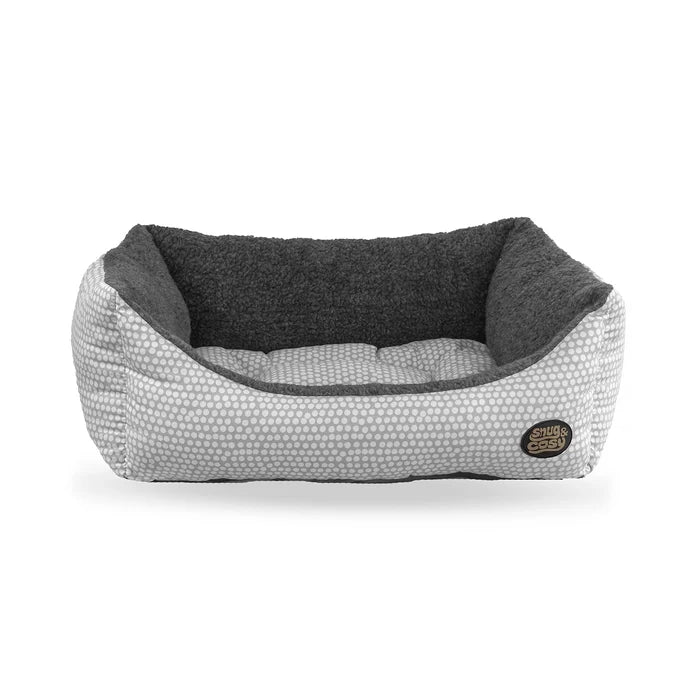 Grey Polka Dot Dog Bed – Chic Comfort for Your Furry Friend - Dog Beds for dogs Snug and Cosy Pets