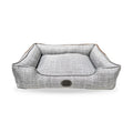Grey Square Check Dog Bed - Waterproof Non-Slip Rectangle Pet Bed - Pet Beds for dogs Snug and Cosy Pets