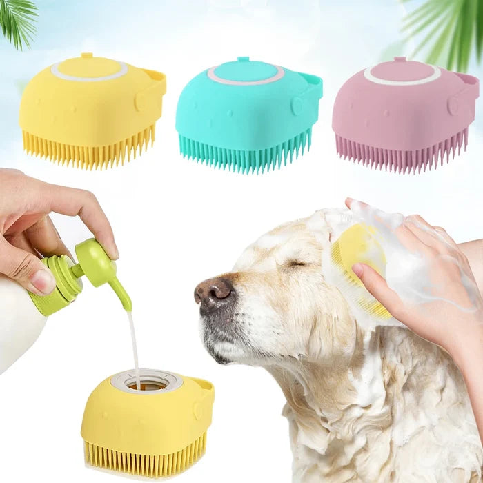 GroomEase Pet Shampoo & Massage Brush