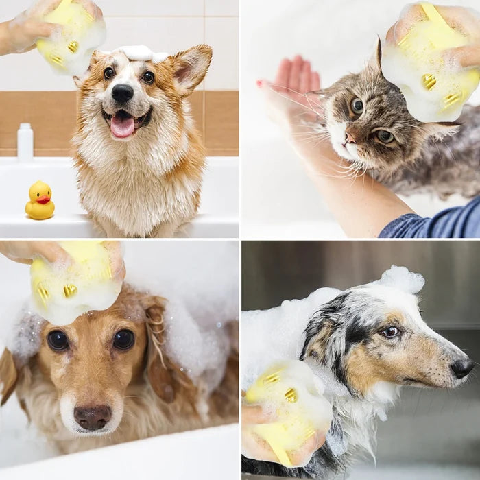 GroomEase Pet Shampoo & Massage Brush