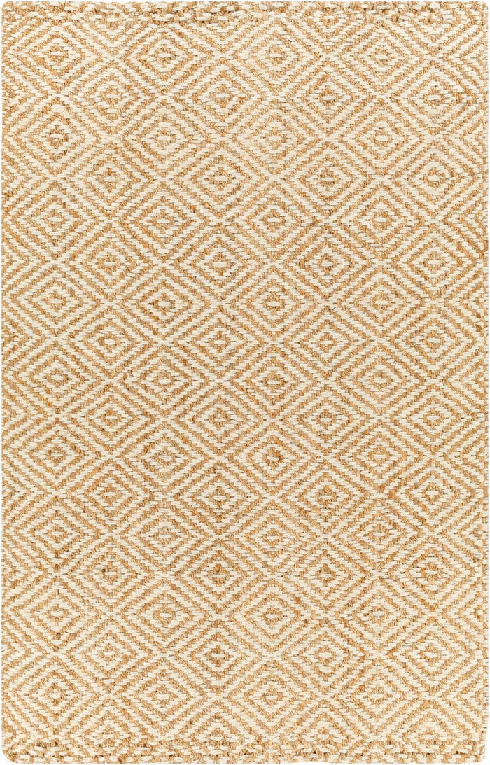 Hand Woven Modern Geometrical Ivory and Natural Brown Jute Multi size Area Rug - The Rug Decor
