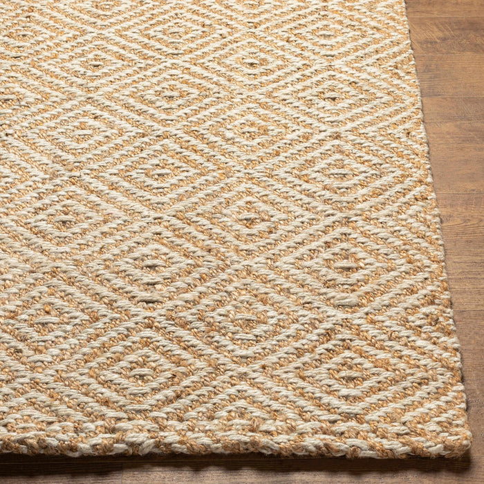 Hand Woven Modern Geometrical Ivory and Natural Brown Jute Multi size Area Rug - The Rug Decor