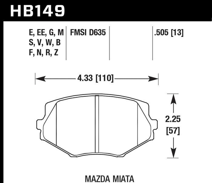 Hawk Brake Pad Set HB149G.505 DTC-60