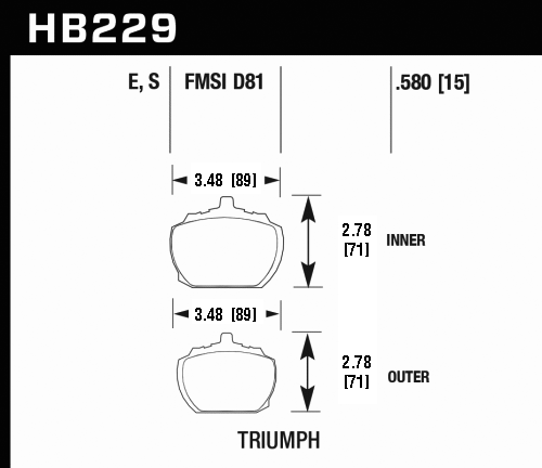 Hawk Brake Pad Set HB229E.580 Blue