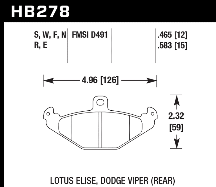 Hawk Brake Pad Set HB278S.465 HT-10