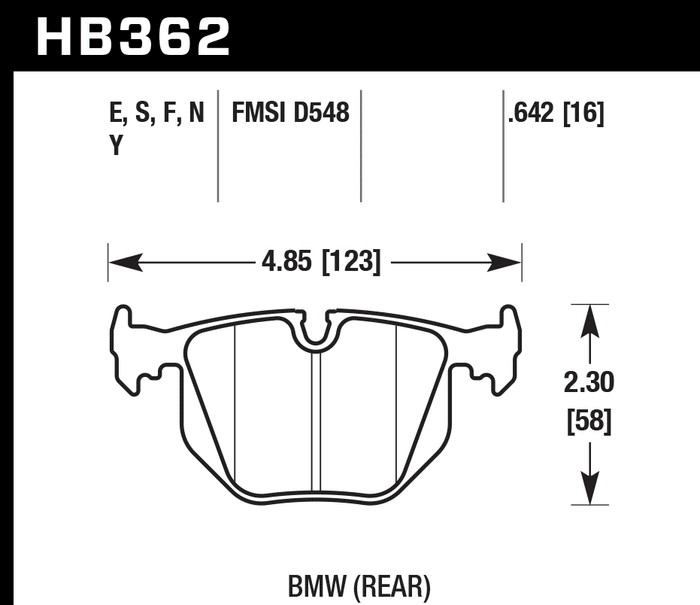 Hawk Brake Pad Set HB362S.642 HT-10