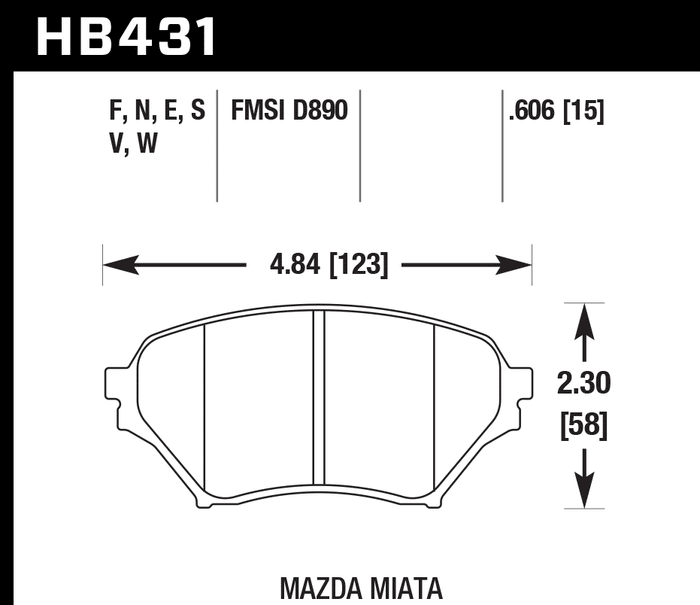 Hawk Brake Pad Set HB431E.606 Blue