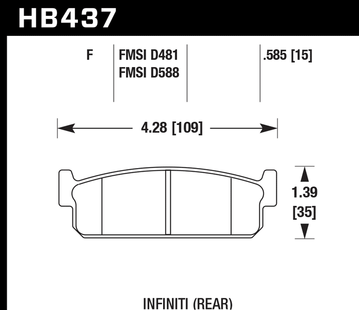Hawk Brake Pad Set HB437F.585 HPS