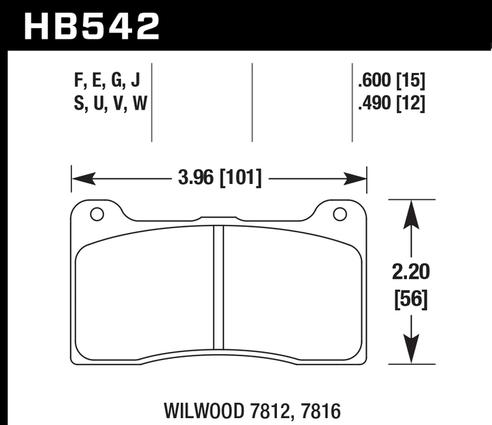 Hawk Brake Pad Set HB542U.600 DTC-70