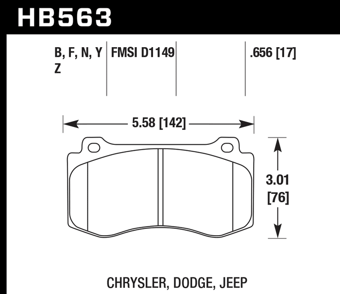 Hawk Brake Pad Set HB563Z.656 Performance Ceramic
