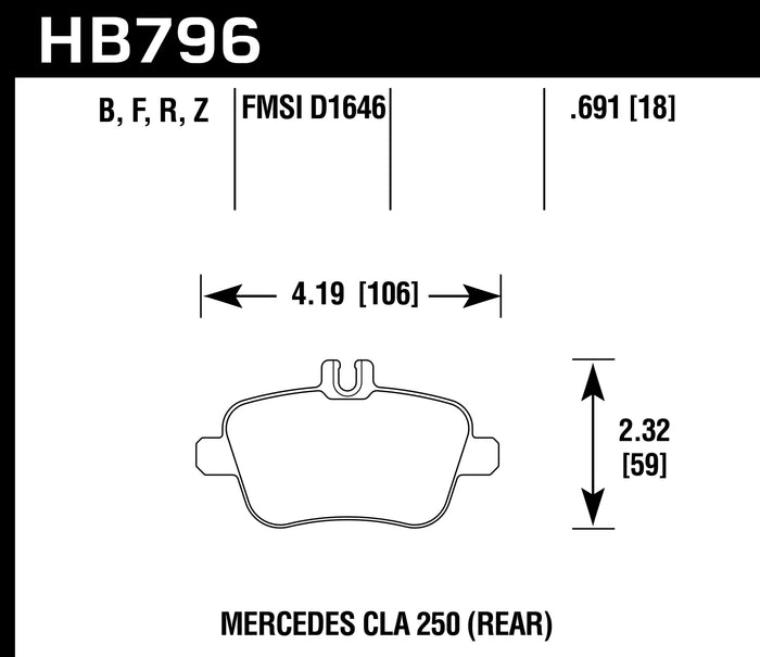 Hawk Brake Pad Set HB796Z.691 Performance Ceramic