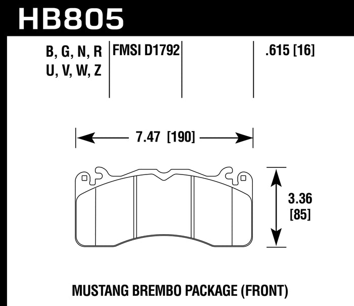 Hawk Brake Pad Set HB805Z.615 Performance Ceramic