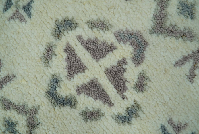 Ivory and Brown Traditional Hand Knotted Multi Size wool Area Rug - The Rug Decor
