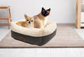 Ivory Box Bed - Supersoft Cozy Bed for Small Dogs and Cats - Pet Beds for dogs Snug and Cosy Pets