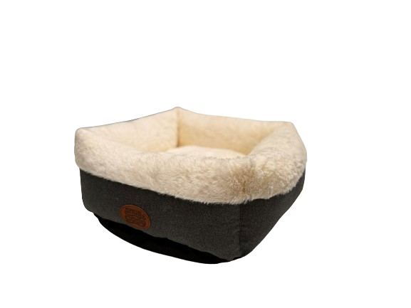 Ivory Box Bed - Supersoft Cozy Bed for Small Dogs and Cats - Pet Beds for dogs Snug and Cosy Pets