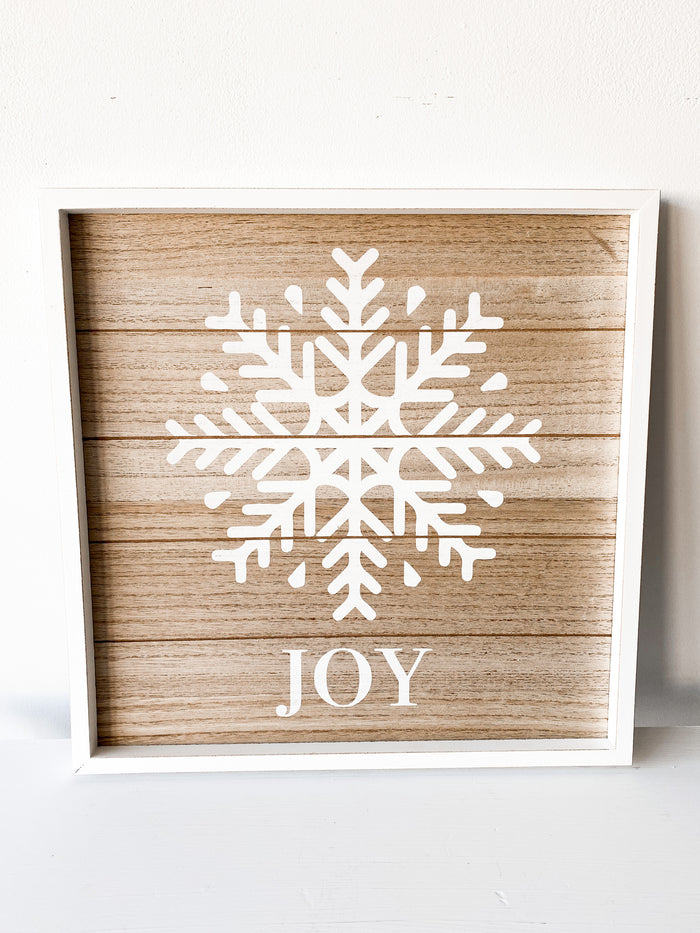 JOY w/ Snowflake Wall Plaque