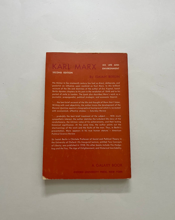 Karl Marx: His Life and Environment by Isaiah Berlin