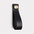 Large Leather Cabinet Drop Pulls with Brass Studs