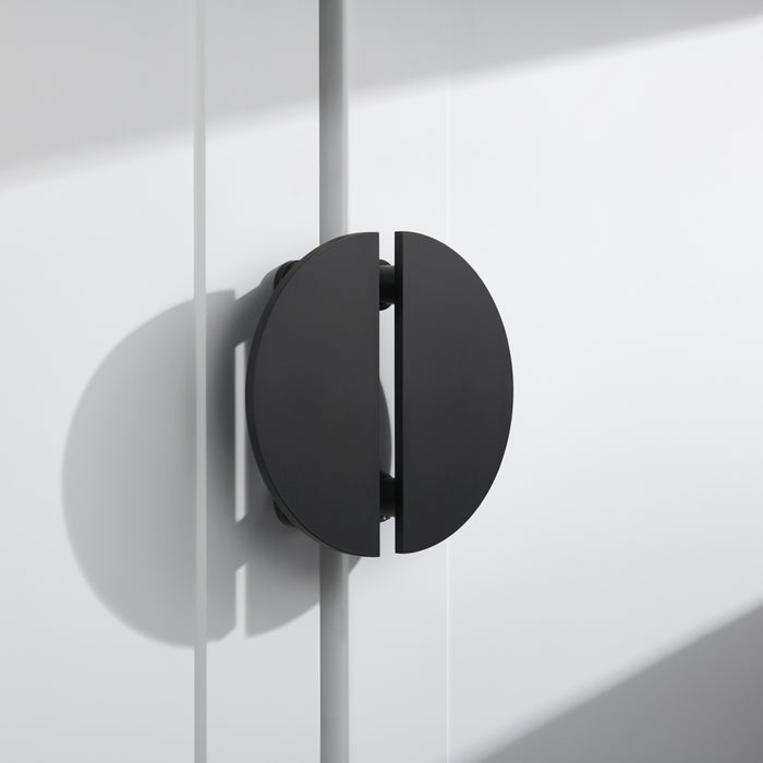 Large Solid Brass Half Moon Handles in Black – product view 2