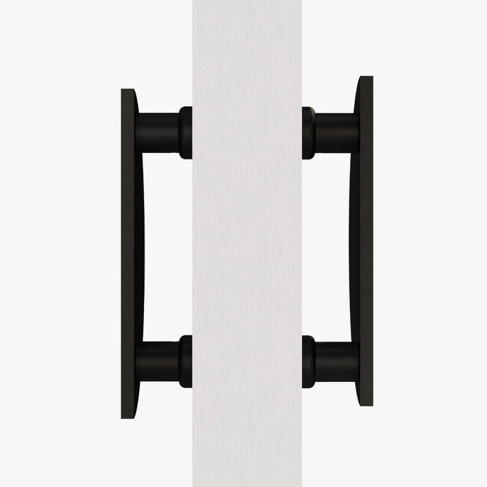Large Solid Brass Half Moon Handles in Black – product view 3