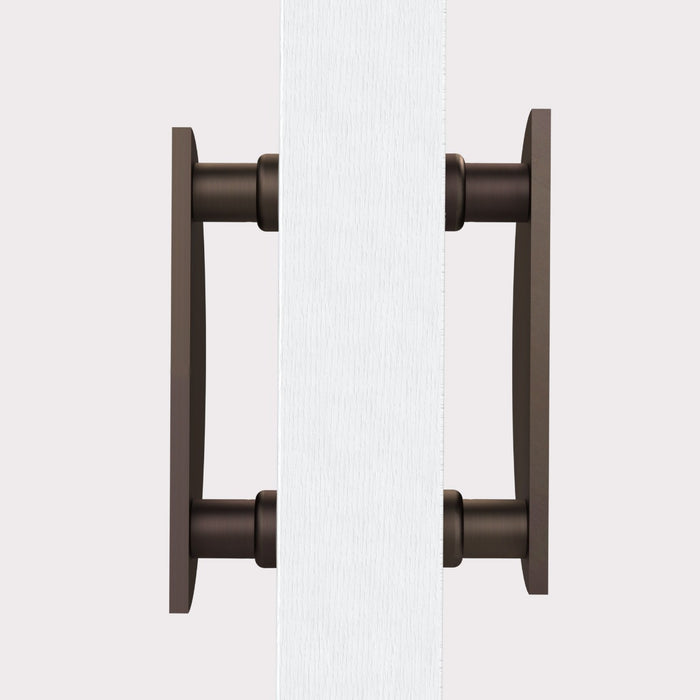 Large Solid Brass Half Moon Handles in Bronze – product view 3