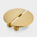 Large Solid Brass Half Moon Handles in Gold