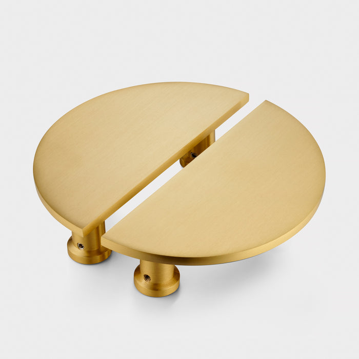 Large Solid Brass Half Moon Handles in Gold