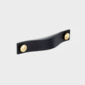 Leather Cabinet Pulls with Brass Studs - 120mm