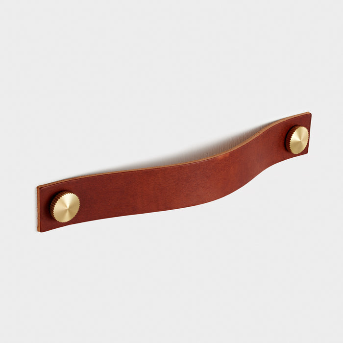 Leather Cabinet Pulls with Brass Studs - 160mm – product view 5