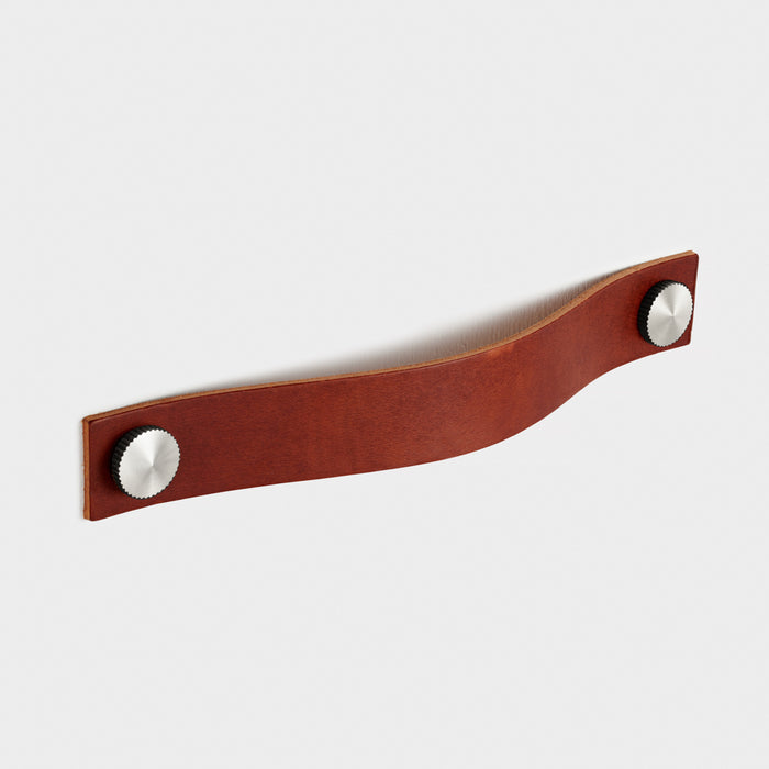 Leather Cabinet Pulls with Brass Studs - 160mm – product view 6